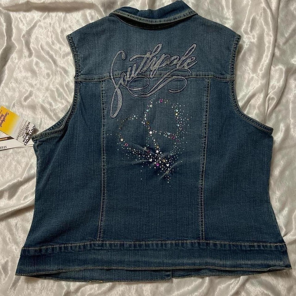 Southpole Vintage Y2K Streetwear Retro Party Going out Denim Vest Summer size L - Picture 1 of 5
